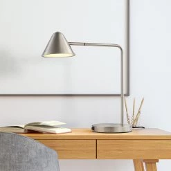 Flash Sale 🌟 Nova of California Cove 19" Table Lamp in Satin Nickel with On/Off Switch ✨