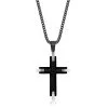Best Sale 🥰 Blackjack men Stainless Steel Black & Silver Chevron Cross Necklace 🥰