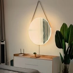 New 😉 Nova of California Aurora Hanging Round LED Mirror, 36“ 😉