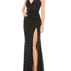 Promo ❤️ Mac Duggal 👩 Womens Embellished V-Neck Evening 👗 Dress ✨