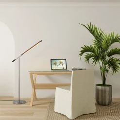 Best Pirce ❤️ Nova of California Port 41" LED Floor Lamp in Charcoal Grey and Satin Nickel with Touch Dimmer Switch 🎉