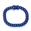 Buy 🧨 Blackjack men Stainless Steel 10mm Miami Cuban Link Bracelet - Blue Plating 🔥