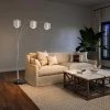 Buy 🧨 Nova of California Marilyn 90" 3 Light Arc Lamp in Polished Chrome and Mylar/Crystal Shades with Rotary Switch ⭐