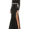 Best Sale ⭐ Mac Duggal 👩 Womens Sequined Long Evening 👗 Dress 😉