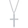 New 😍 Blackjack men Stainless Steel Polished 3D Cross Necklace 👍