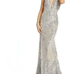 Brand new ❤️ Mac Duggal 👩 Womens Sequin Halter Evening 👗 Dress ❤️