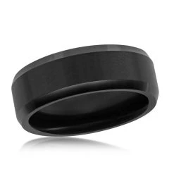 Best deal ๐ฅ Blackjack men Brushed and Polished Black 8mm Tungsten Ring ๐คฉ