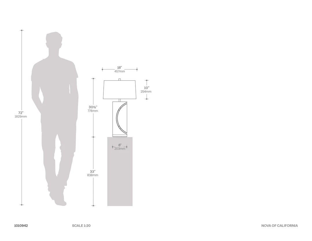 Budget ๐ Nova of California Half Moon 30" Table Lamp in Charcoal Gray and Brushed Nickel with 4-Way Rotary switch ๐ 3 Budget ๐ Nova of California Half Moon 30" Table Lamp in Charcoal Gray and Brushed Nickel with 4-Way Rotary switch ๐ - Image 3