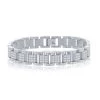 Buy ✔️ Blackjack men Stainless Steel CZ Square Link Bracelet 🤩